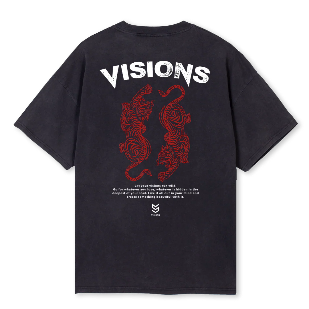 VISIONS TIGRE Vintage Black Oversized Tee. - Image 2