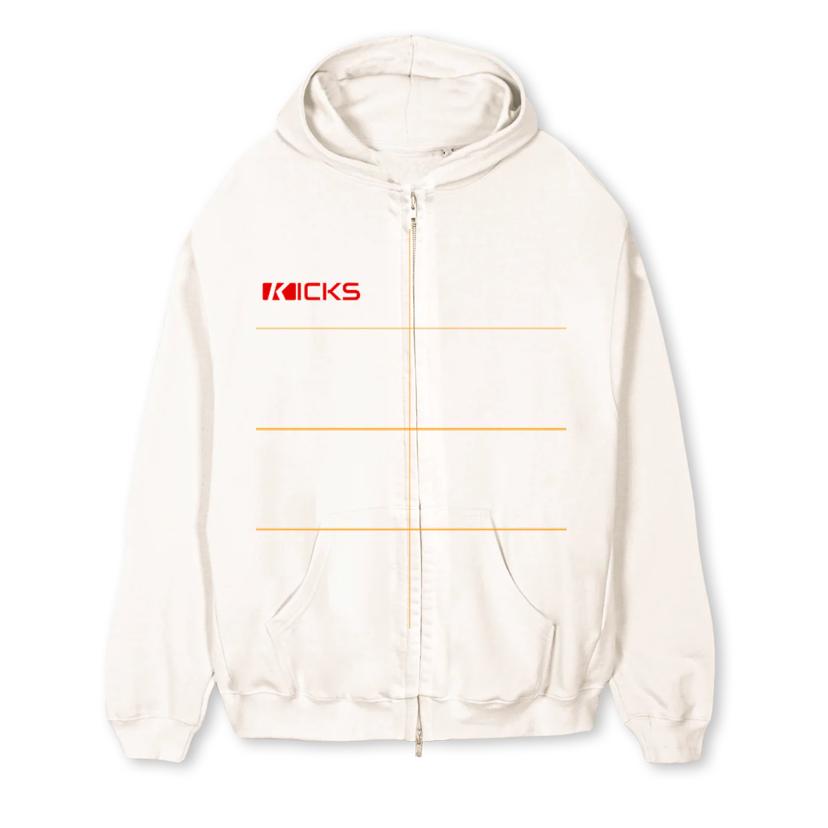 VKICKS  Vintage White Regular Zipped Hoodie.