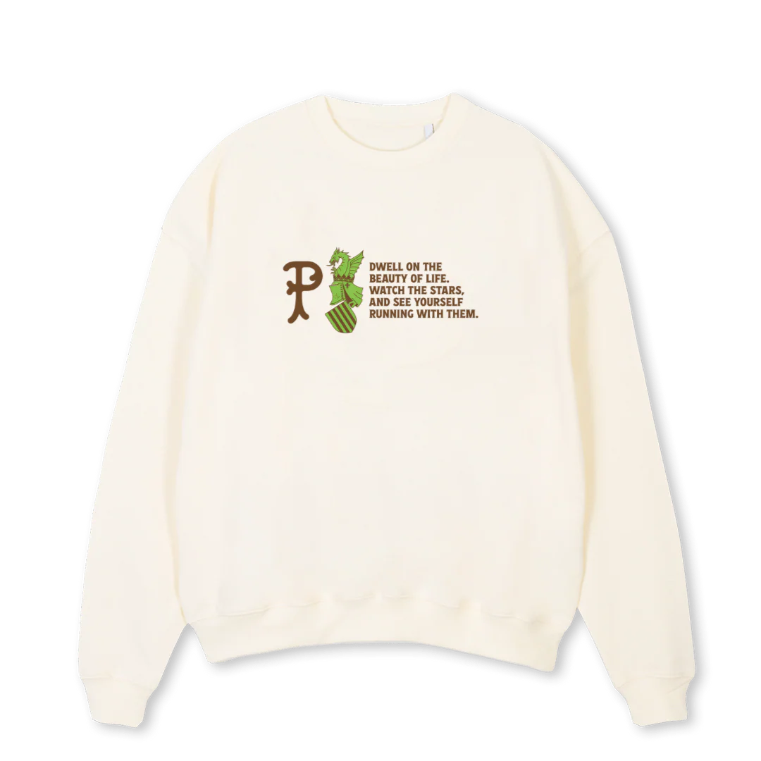 VLC COAT OF ARMS SWT Cream Oversized Crewneck Sweater.