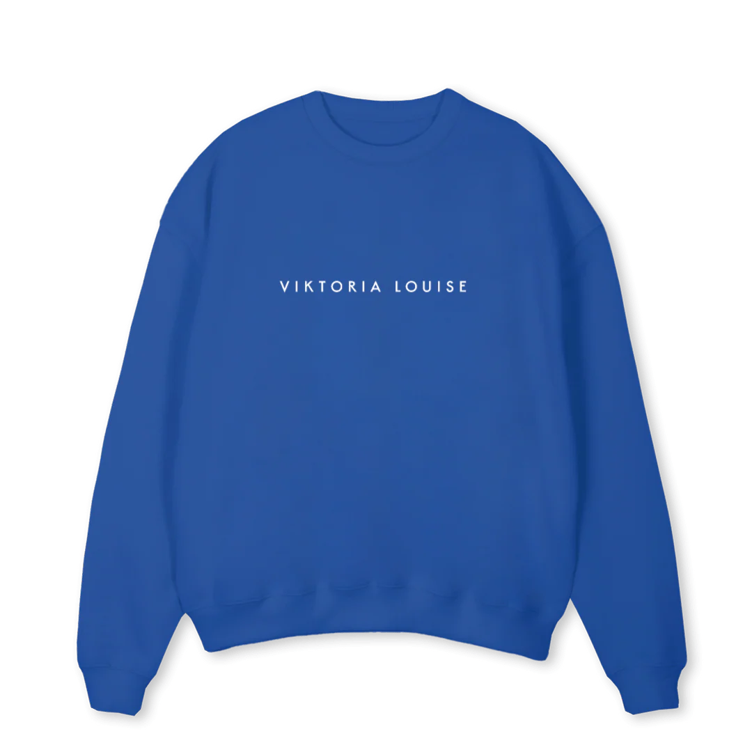 VLGRAYFINAL Cobalt Blue Oversized Crewneck Sweater.