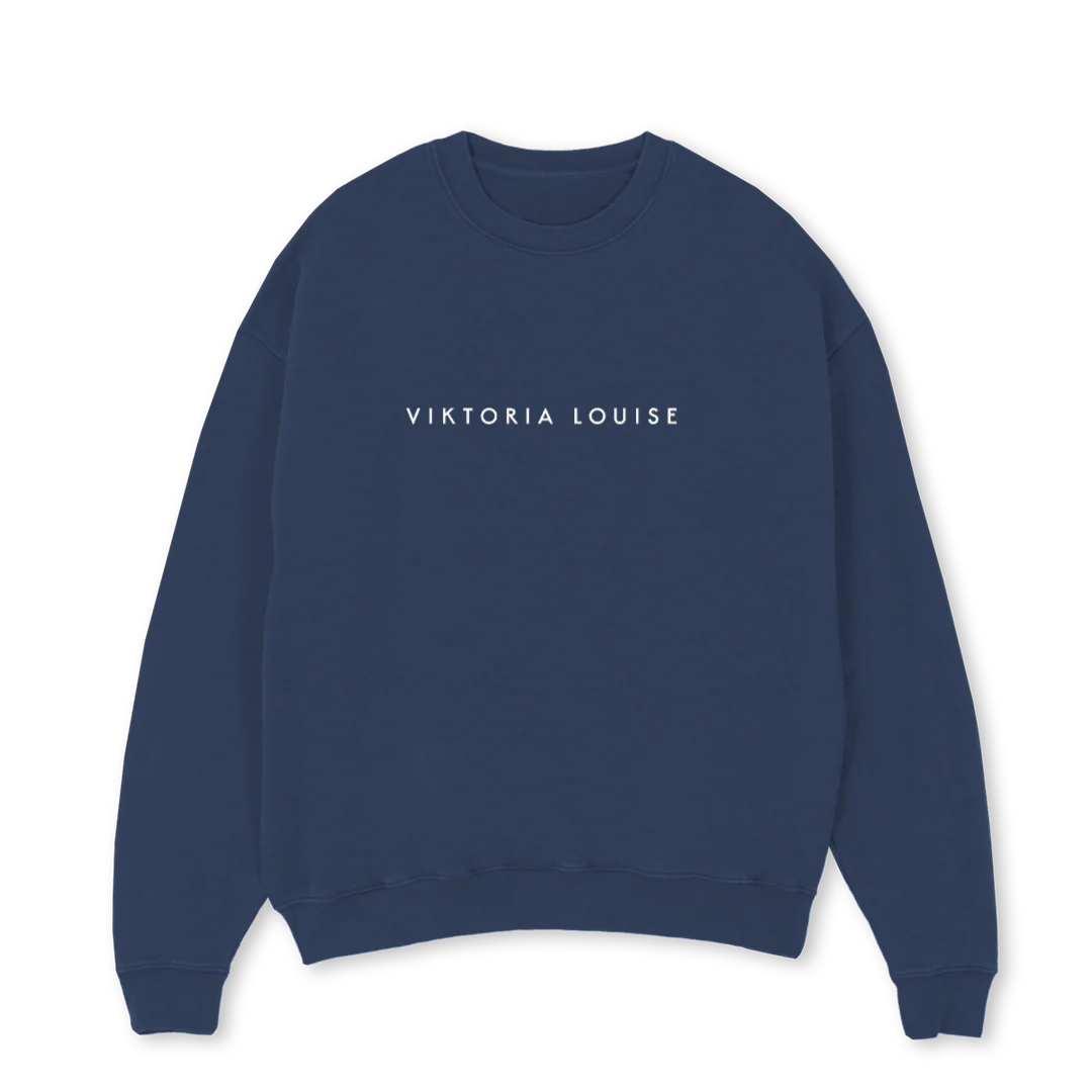 VLGRAYFINAL Navy Blue Oversized Crewneck Sweater.