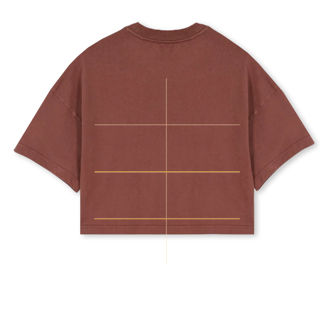 VOTRES Vintage Brown Cropped Oversized Tee. - Image 2