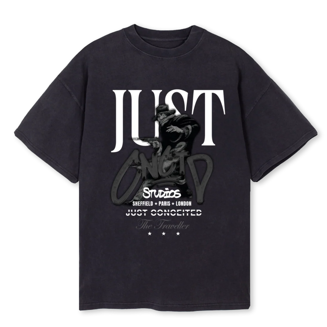 VOYAGETHREE Vintage Black Oversized Tee.