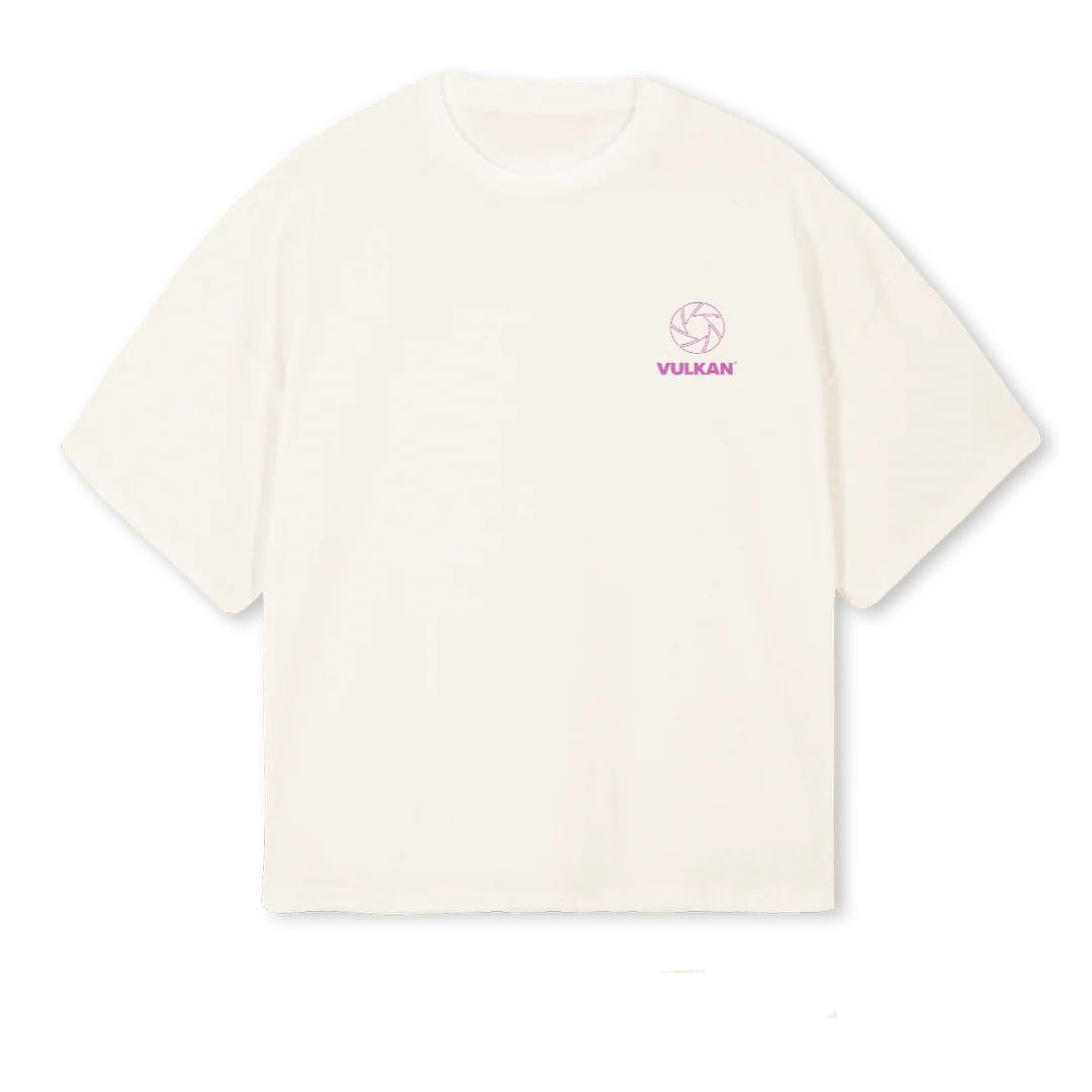 VULKANICONVINTAGEWHI Vintage White Oversized Boxy Tee.