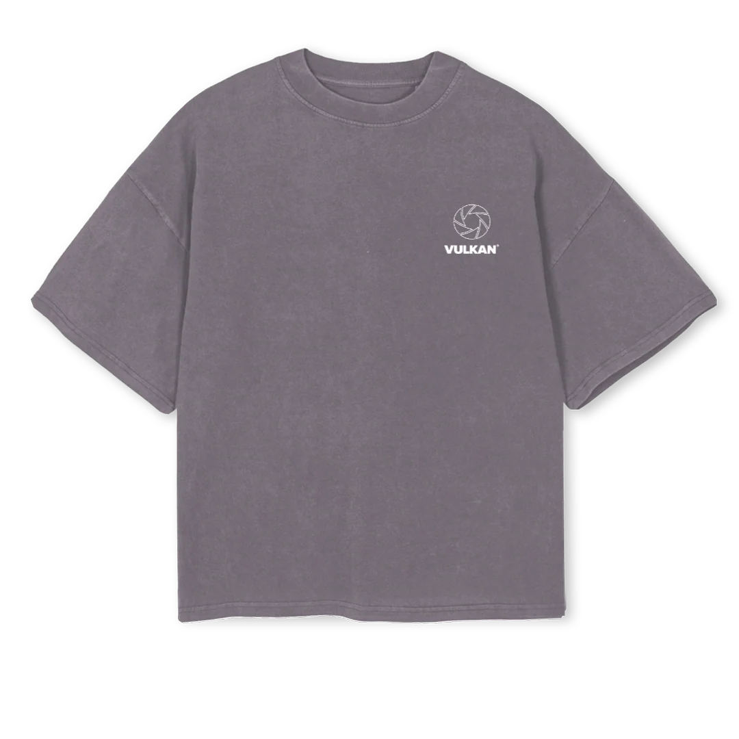 VULKANICONVULKANGREY Pigment Grey Oversized Boxy Tee.