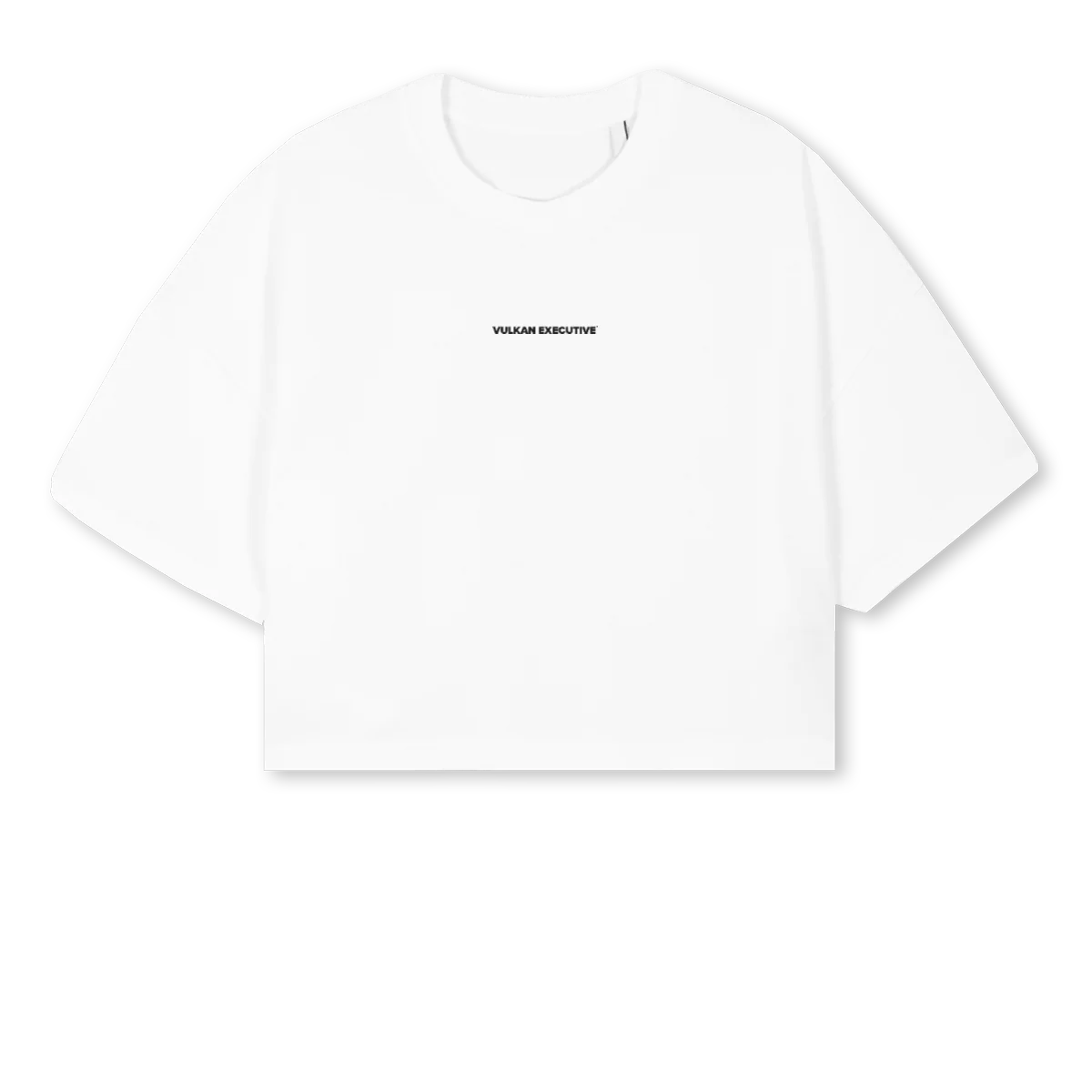 VULKANSPORTS_1 White Cropped Oversized Tee.