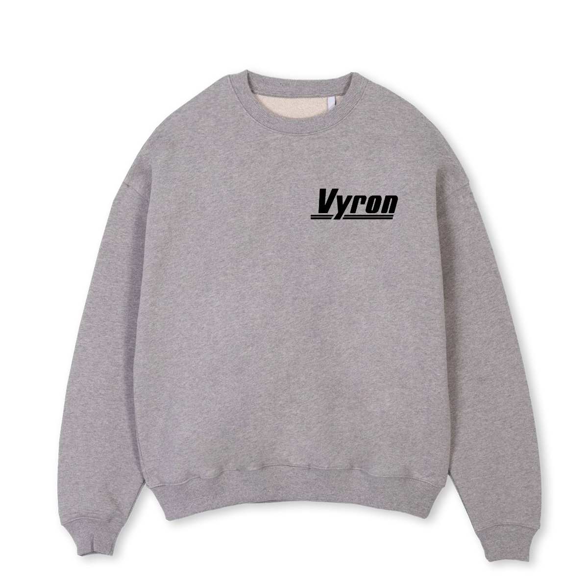 VYRONGRY Grey Marl Oversized Crewneck Sweater.
