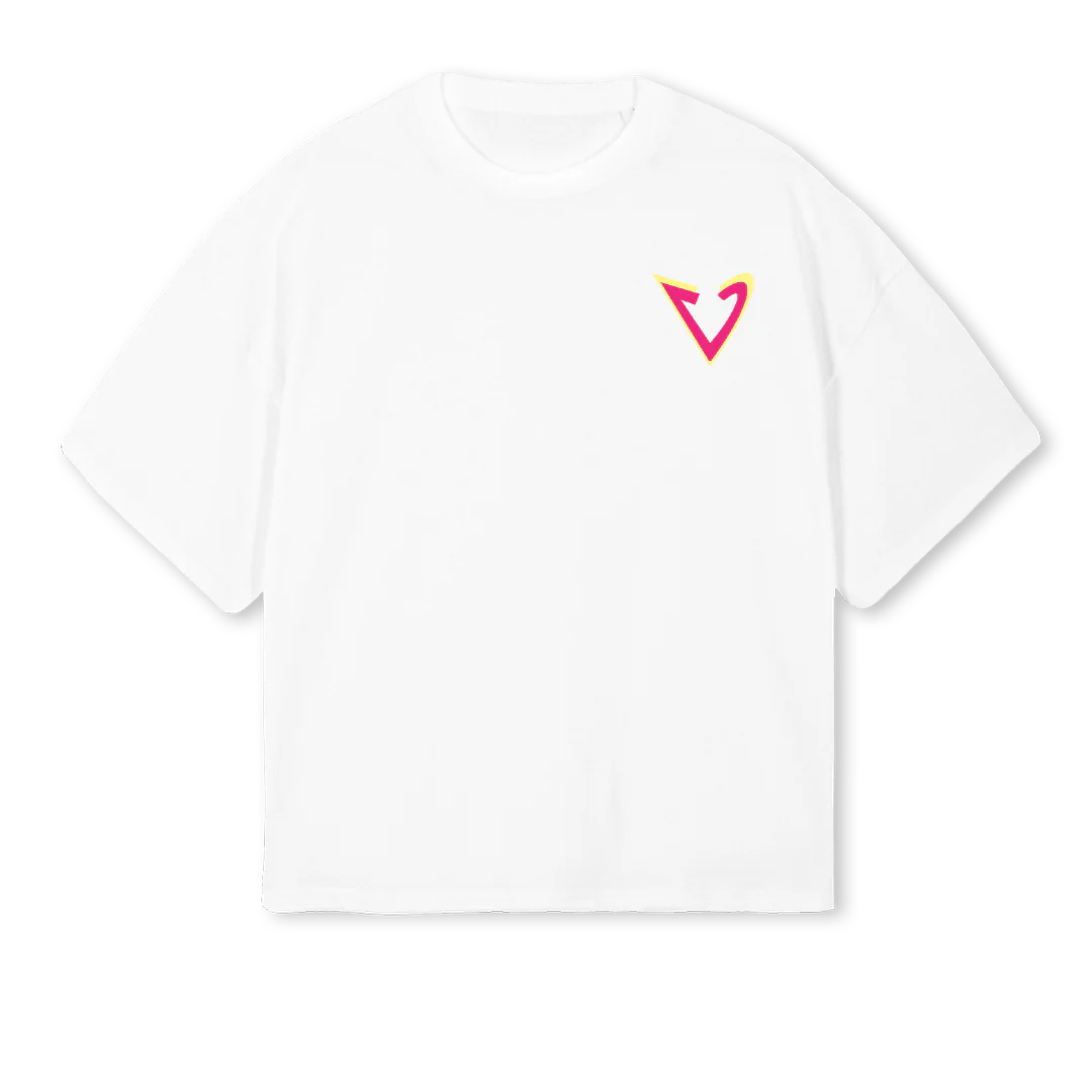 VYUSLOOKYK White Oversized Boxy Tee.