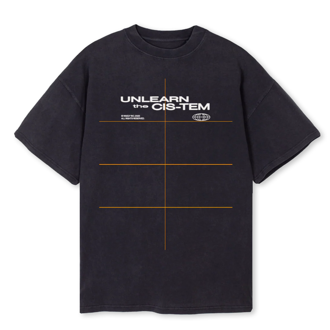 WAEBLK Vintage Black Oversized Tee.