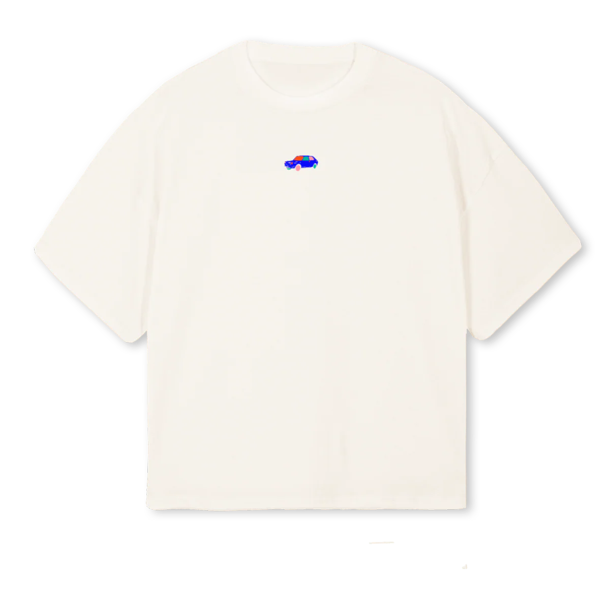 WAL ESSENCE Vintage White Oversized Boxy Tee.