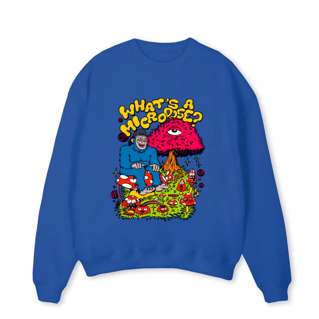 WAMDCREWBLUE Cobalt Blue Oversized Crewneck Sweater.