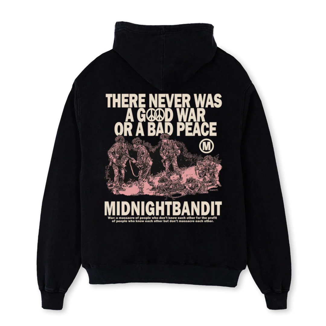 WAR H Black Oversized Hoodie. - Image 2