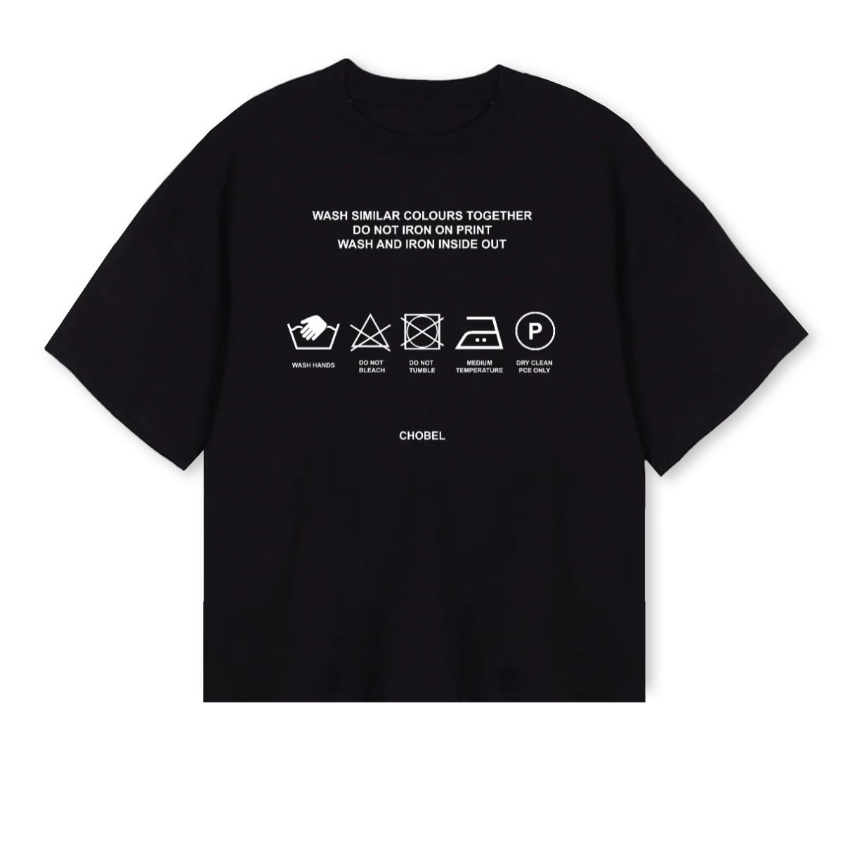 WASHED Black Oversized Boxy Tee.