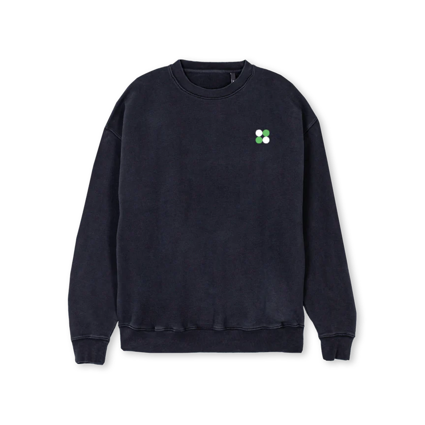WASHEDBLACK FAVICON Vintage Black Regular Crewneck Sweater.