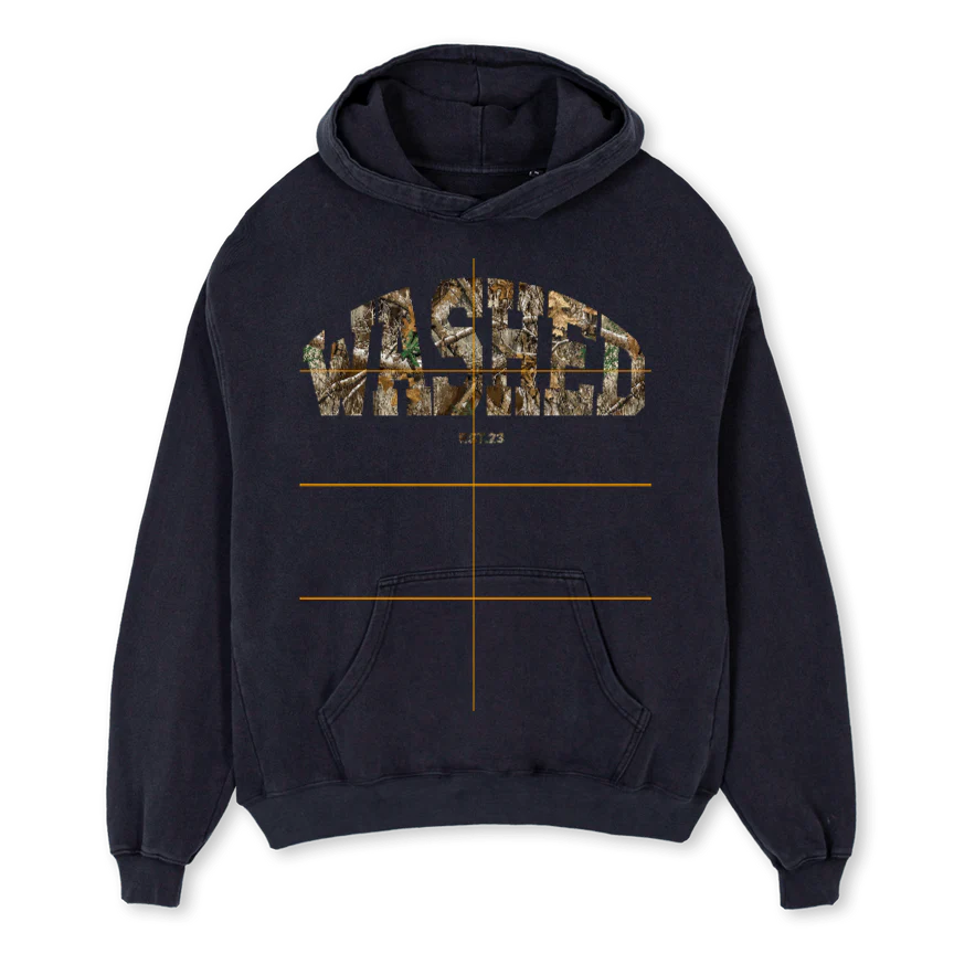 WASHEDTREEFIN Vintage Black Oversized Hoodie.