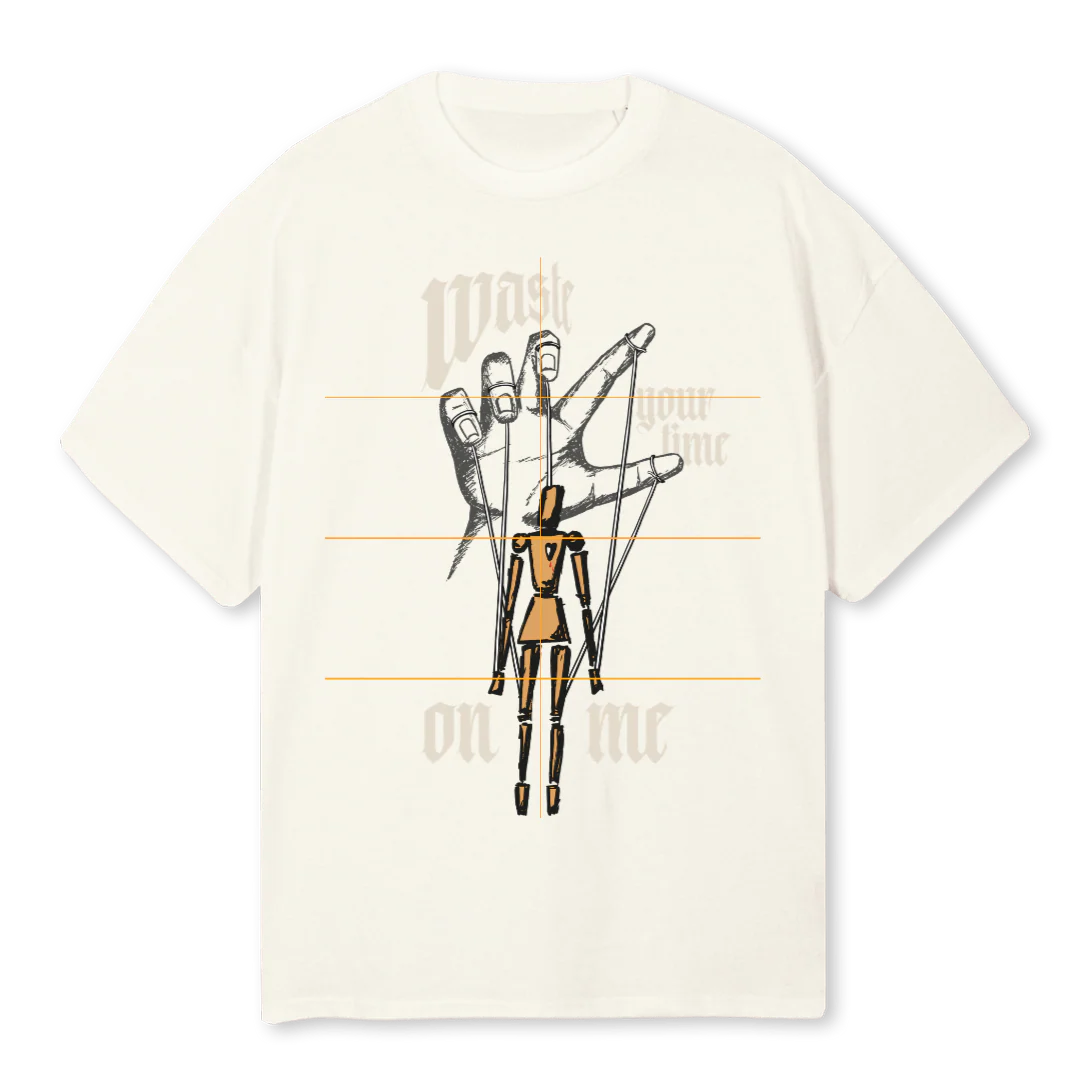 WASTEYOURTIMEL Cream Oversized Tee.
