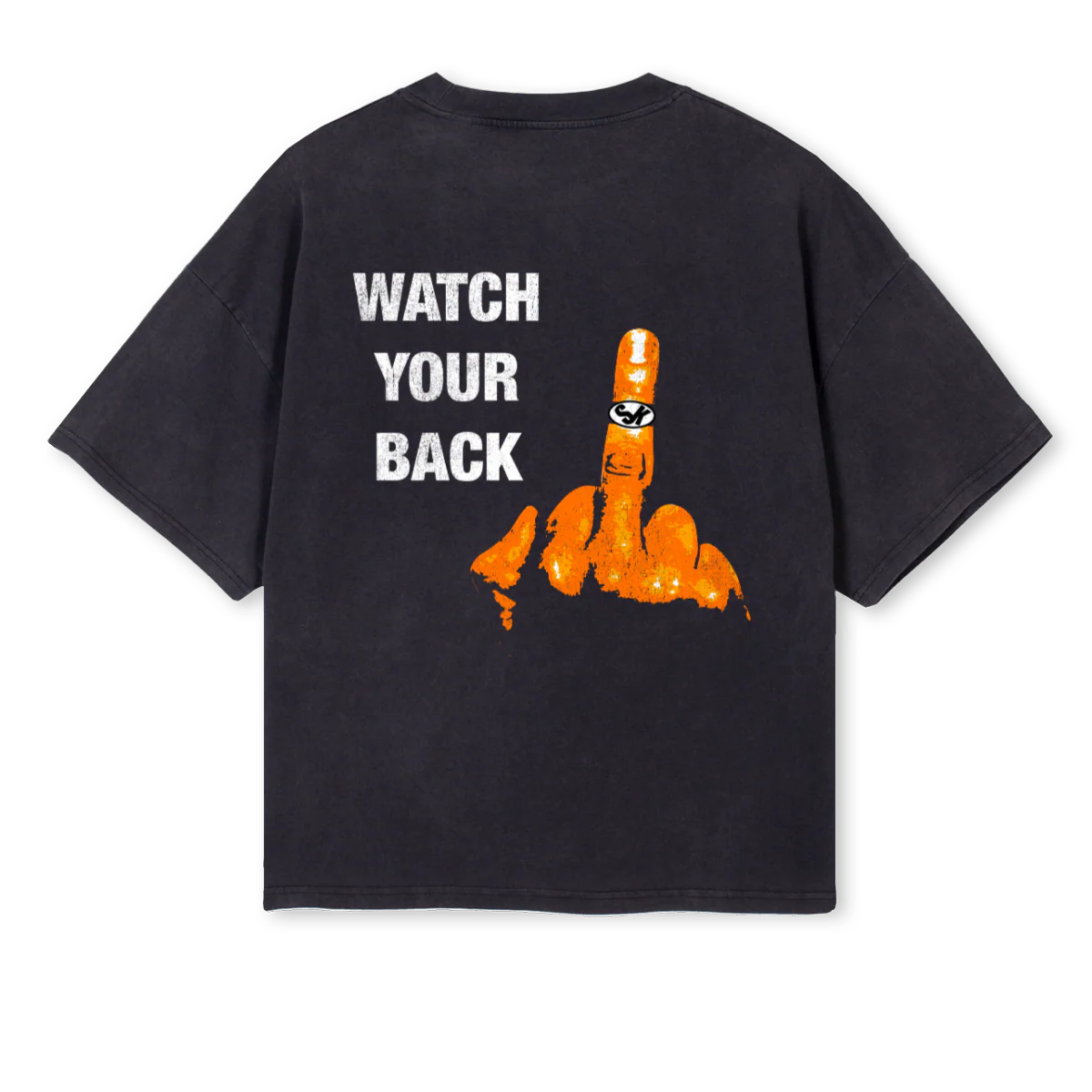 WATCHYOURBACKTEE Vintage Black Oversized Boxy Tee. - Image 2