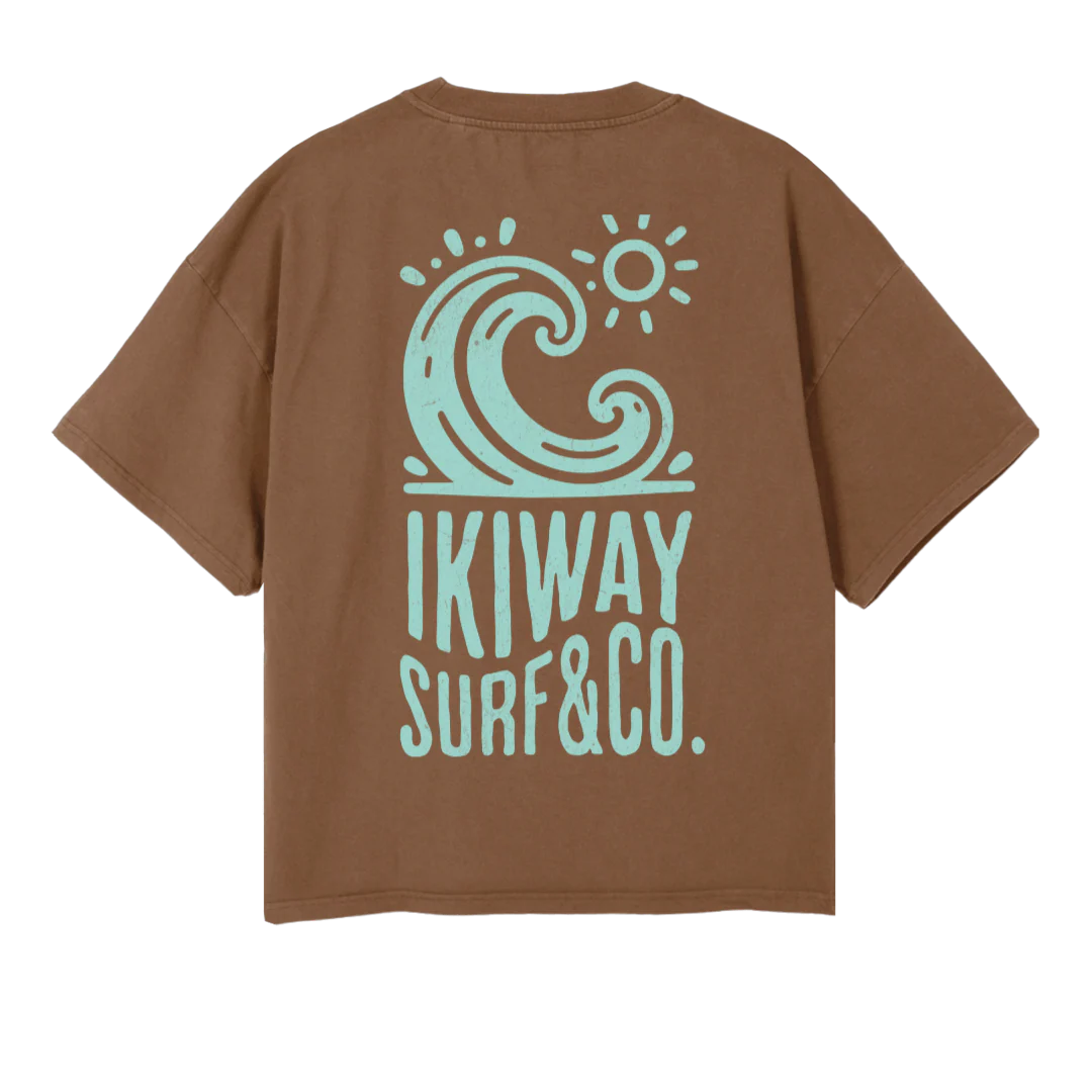 WAVE OBOXTEE BROWTU Vintage Tan Oversized Boxy Tee. - Image 2