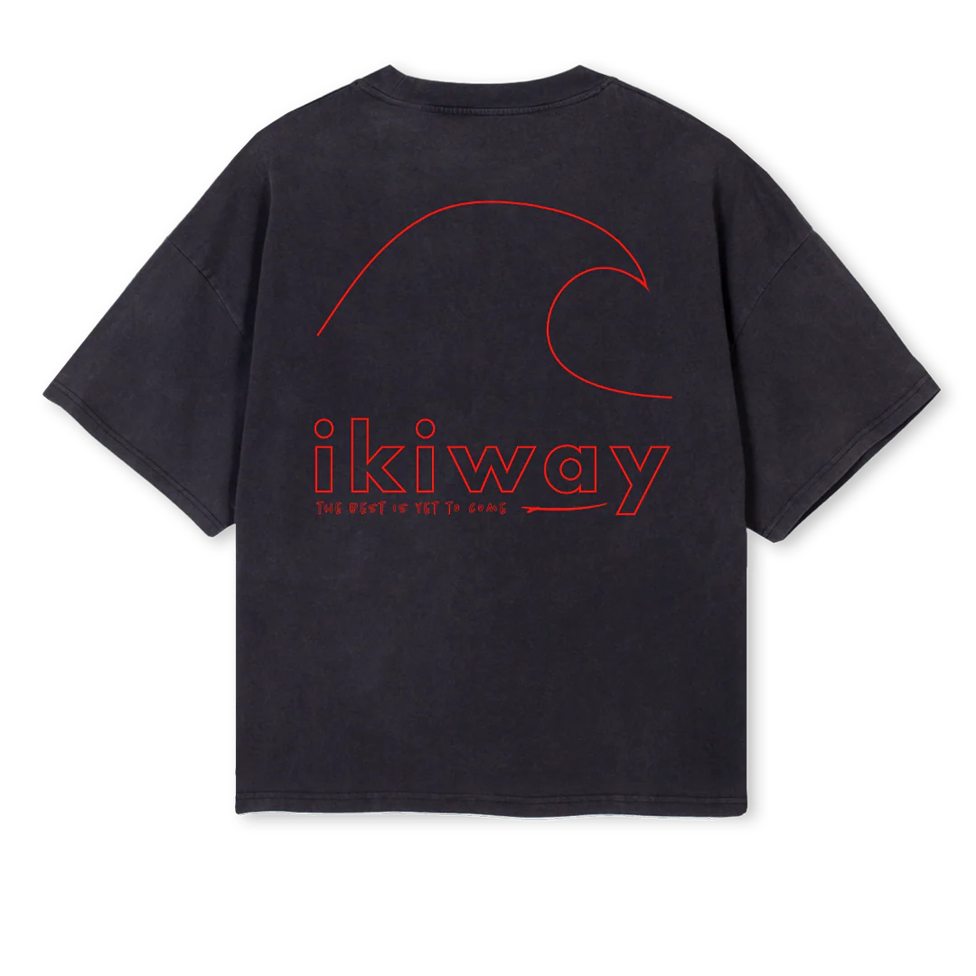 WAVE OBOXTEERED Vintage Black Oversized Boxy Tee. - Image 2