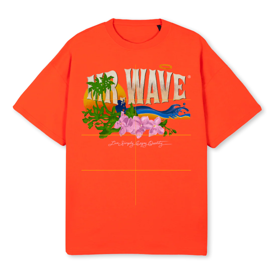 WAVE RESORT TEE ORN Hot Orange Oversized Tee.