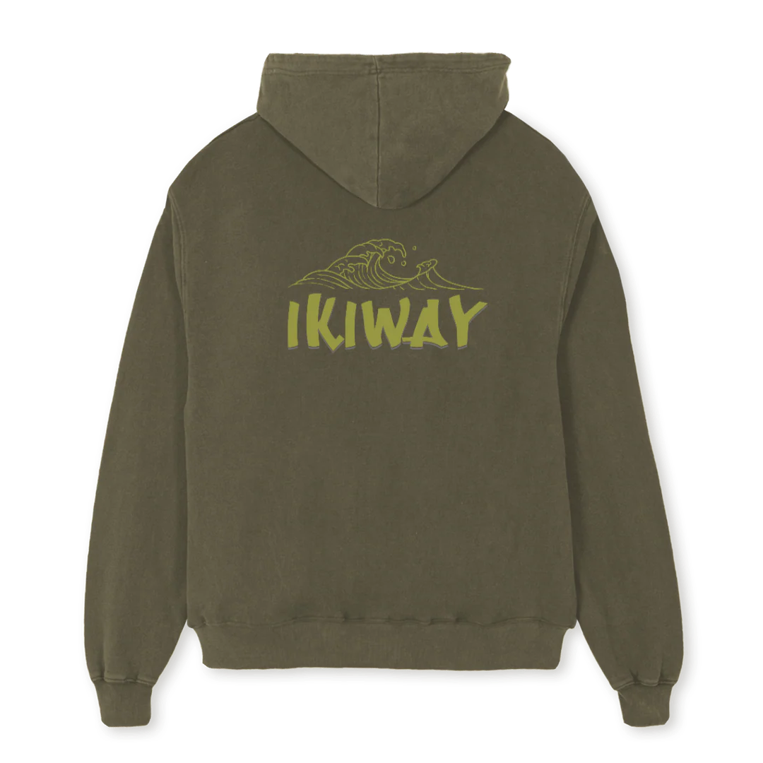 WAVEOLIVE Vintage Olive Oversized Hoodie. - Image 2