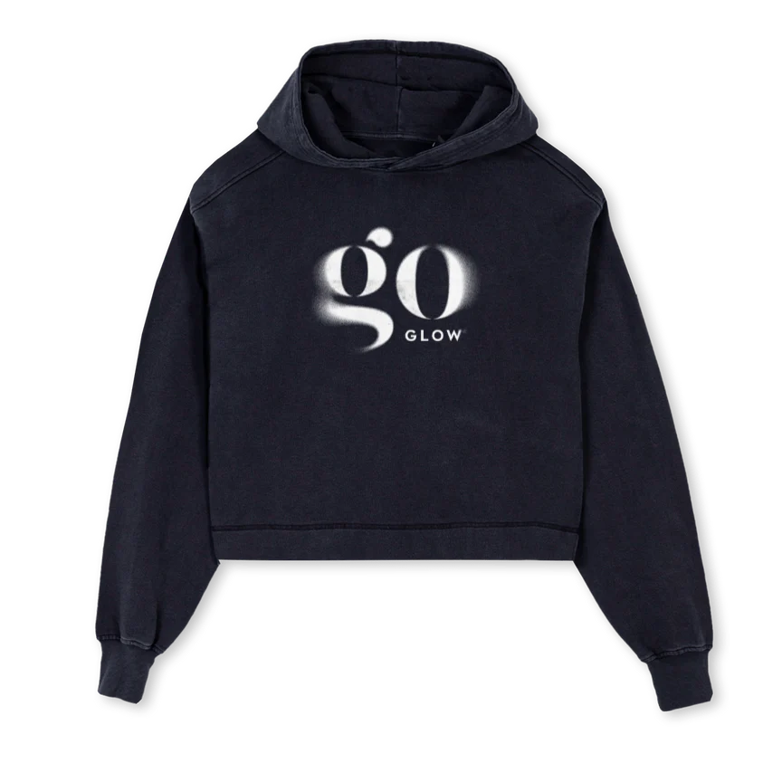 WCH  Vintage Black Cropped Hoodie.