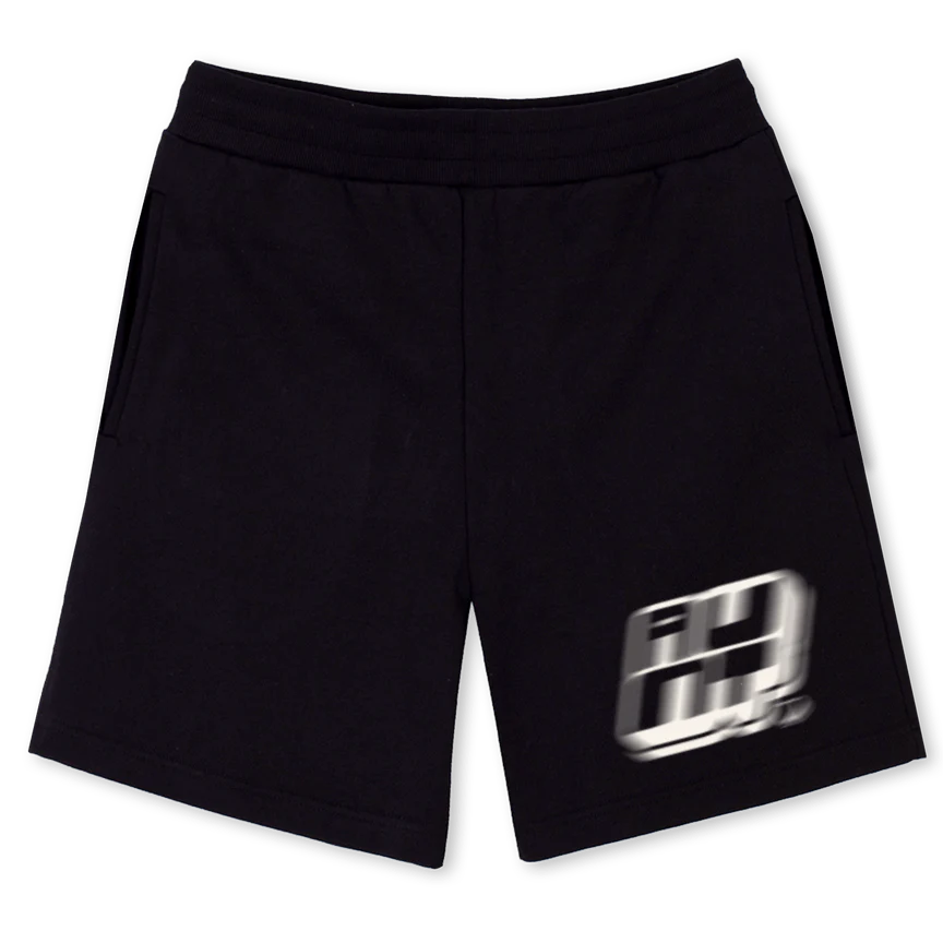 WDW Black Relaxed Sweatshorts.