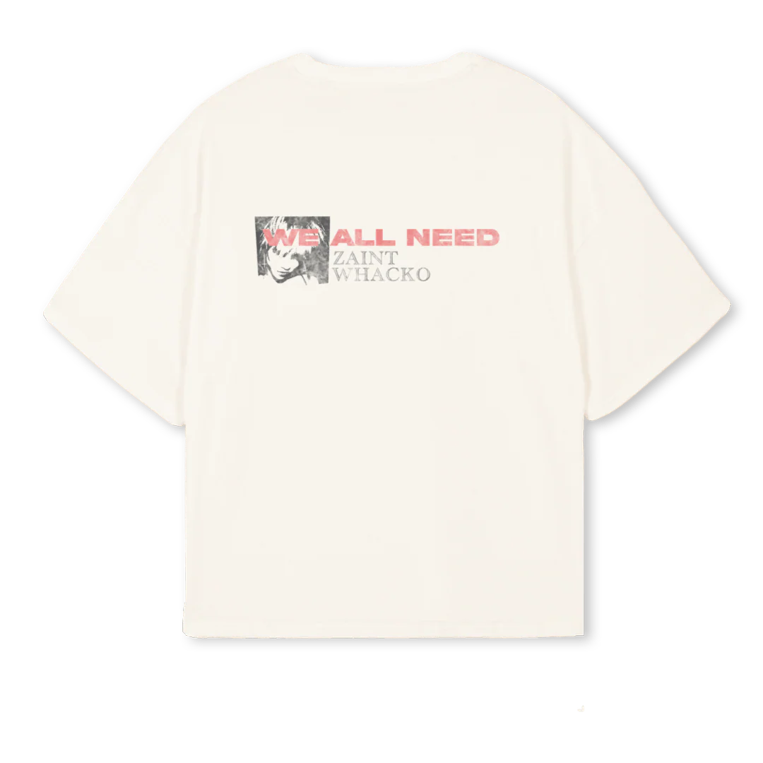 WE ALL NEED Vintage White Oversized Boxy Tee. - Image 2