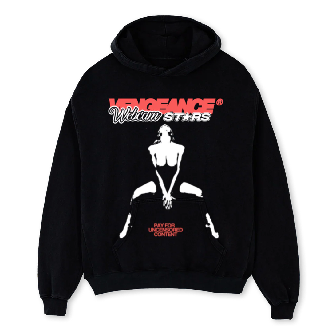 WEBCAMSTAR HOODY Black Oversized Hoodie.