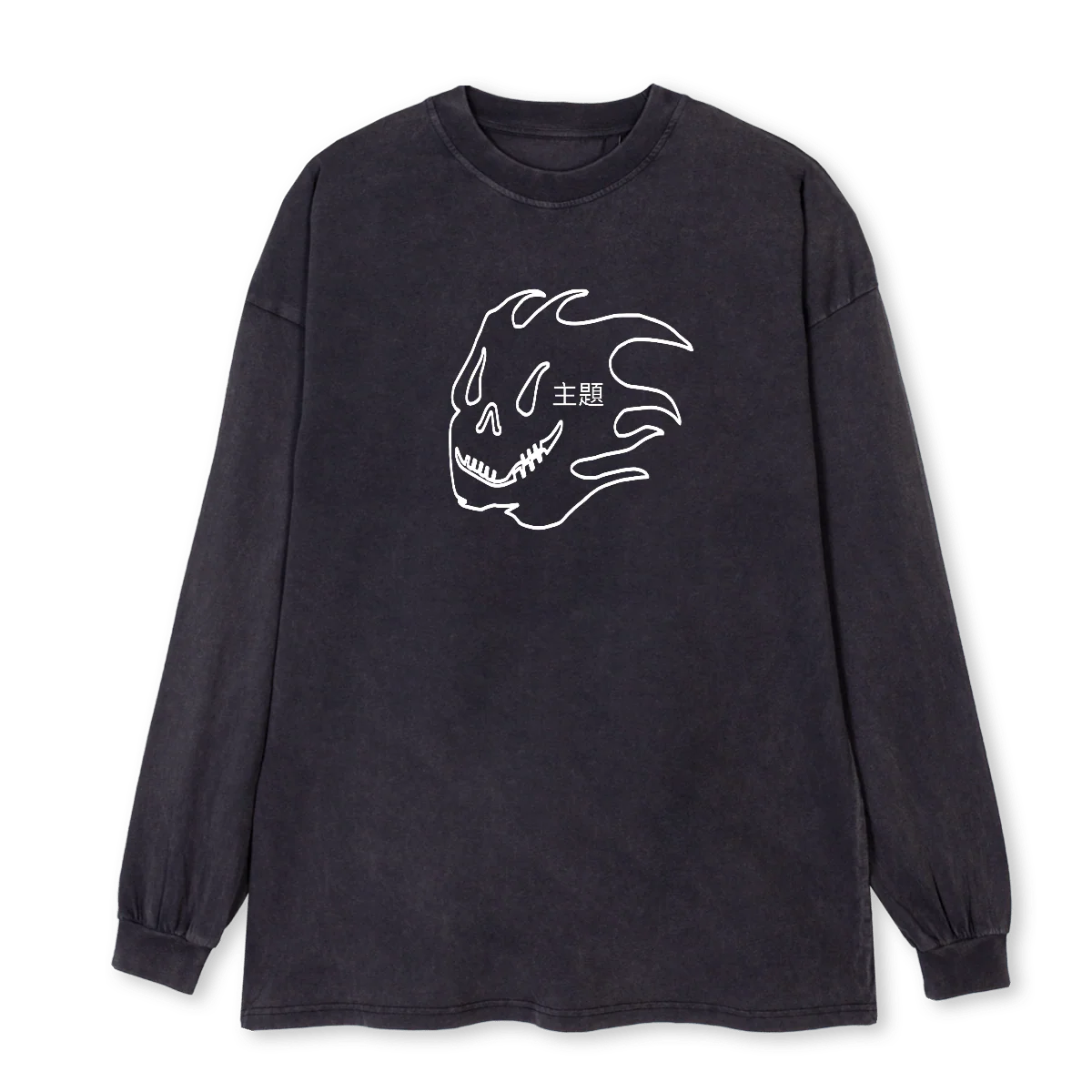 WEIRDO Vintage Black Oversized LS Tee.