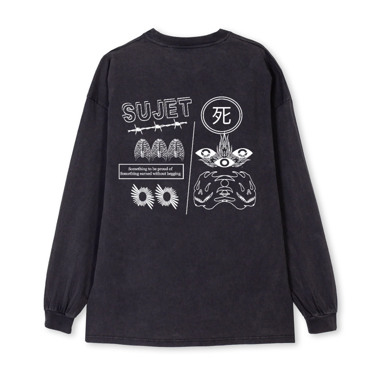 WEIRDO Vintage Black Oversized LS Tee. - Image 2