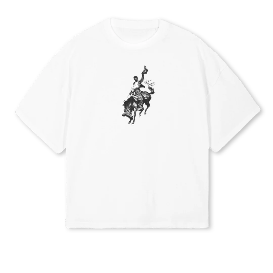 WESTERN White Oversized Boxy Tee.