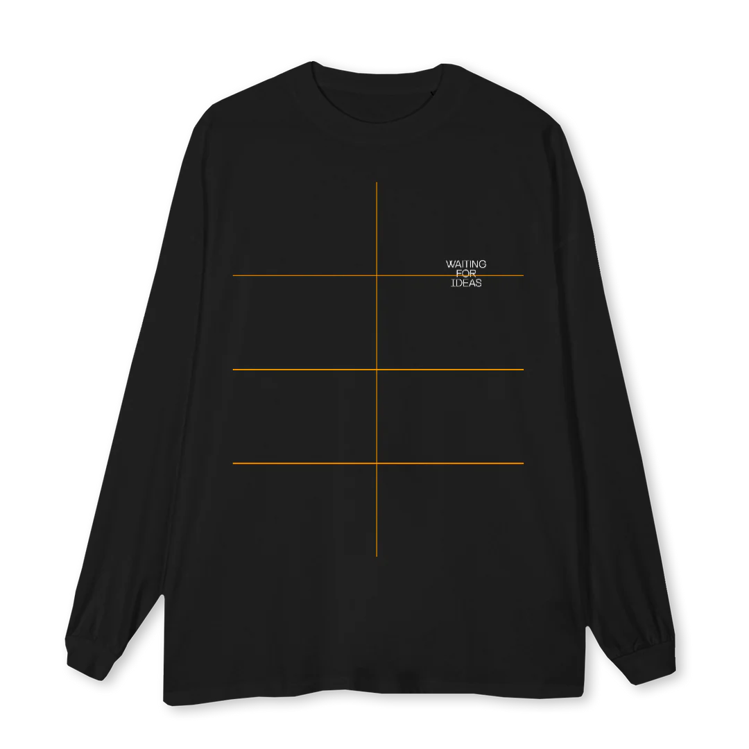 WFINEWBRANDLS Black Oversized LS Tee.