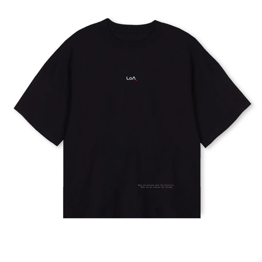 WHAT YOU BELIEVE Black Oversized Boxy Tee.