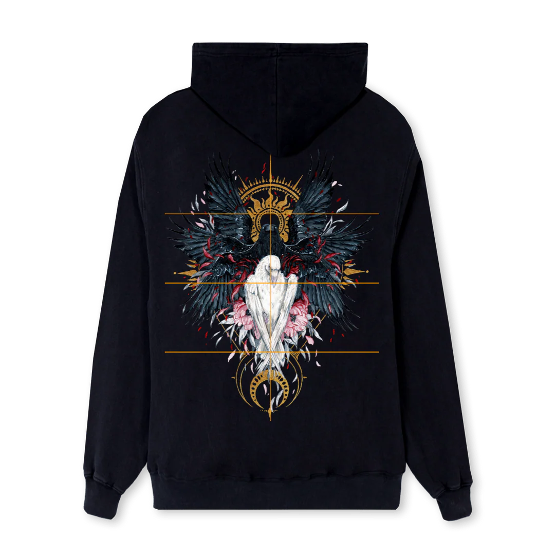 WHENLIGHTTURNSTODARK Black Regular Hoodie.