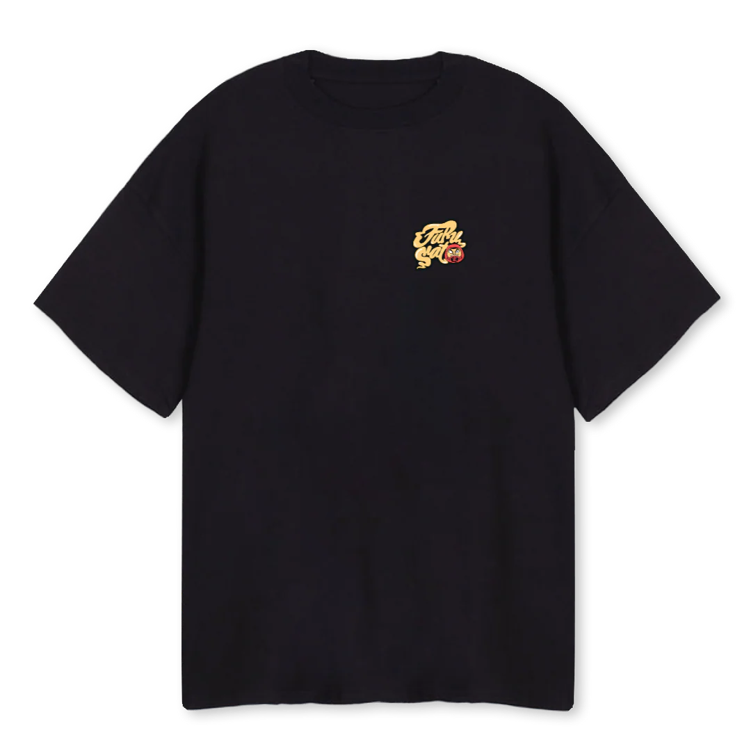 WHERE THE HEART IS Black Oversized Tee.