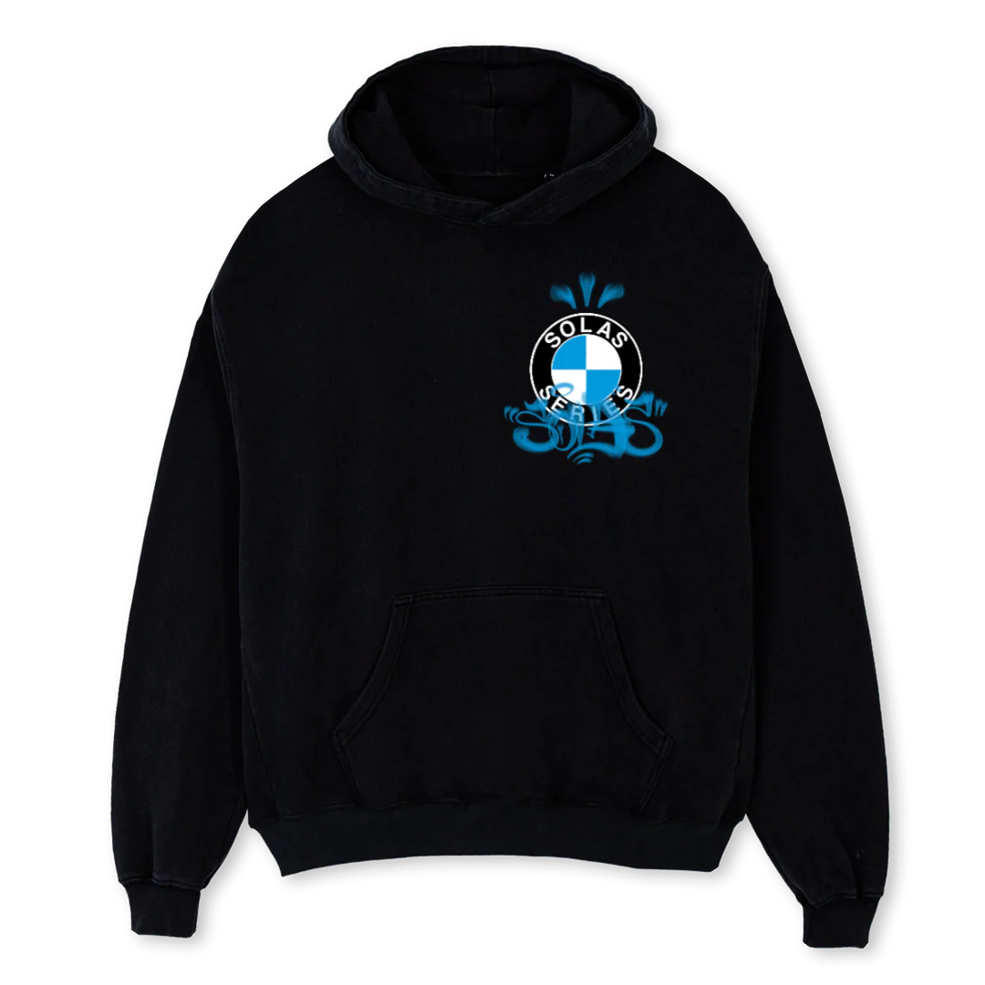 WHIPPIN Black Oversized Hoodie.