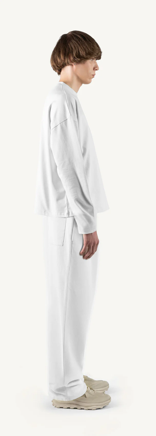 White Oversized Boxy LS Tee. - Image 4