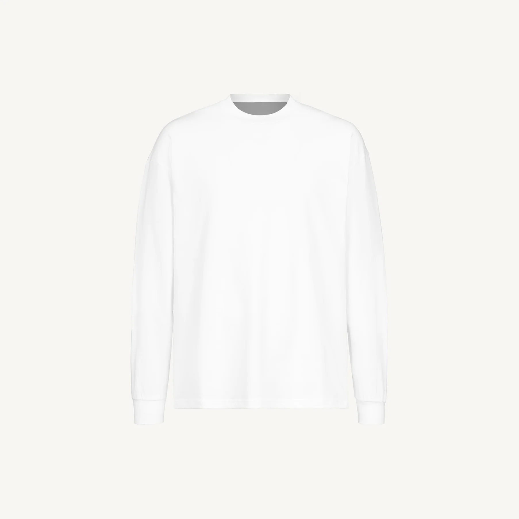 White Oversized LS Tee Mockups.