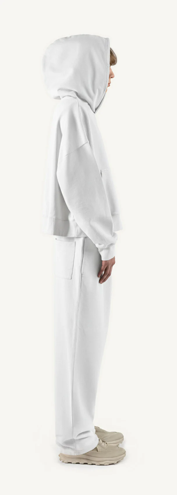 White Straight-Leg Baggy Sweatpants. - Image 4