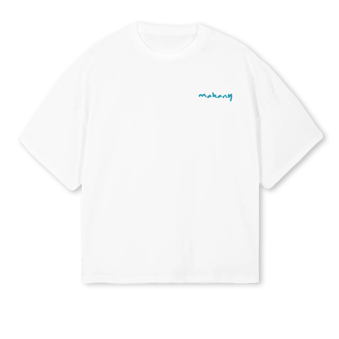 WHITEANDBLUE White Oversized Boxy Tee.