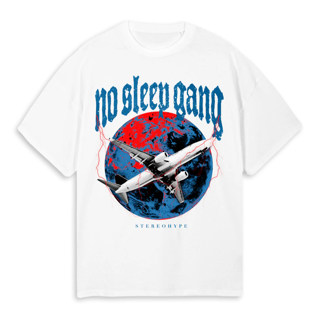 WHITEBLUERED White Oversized Tee.