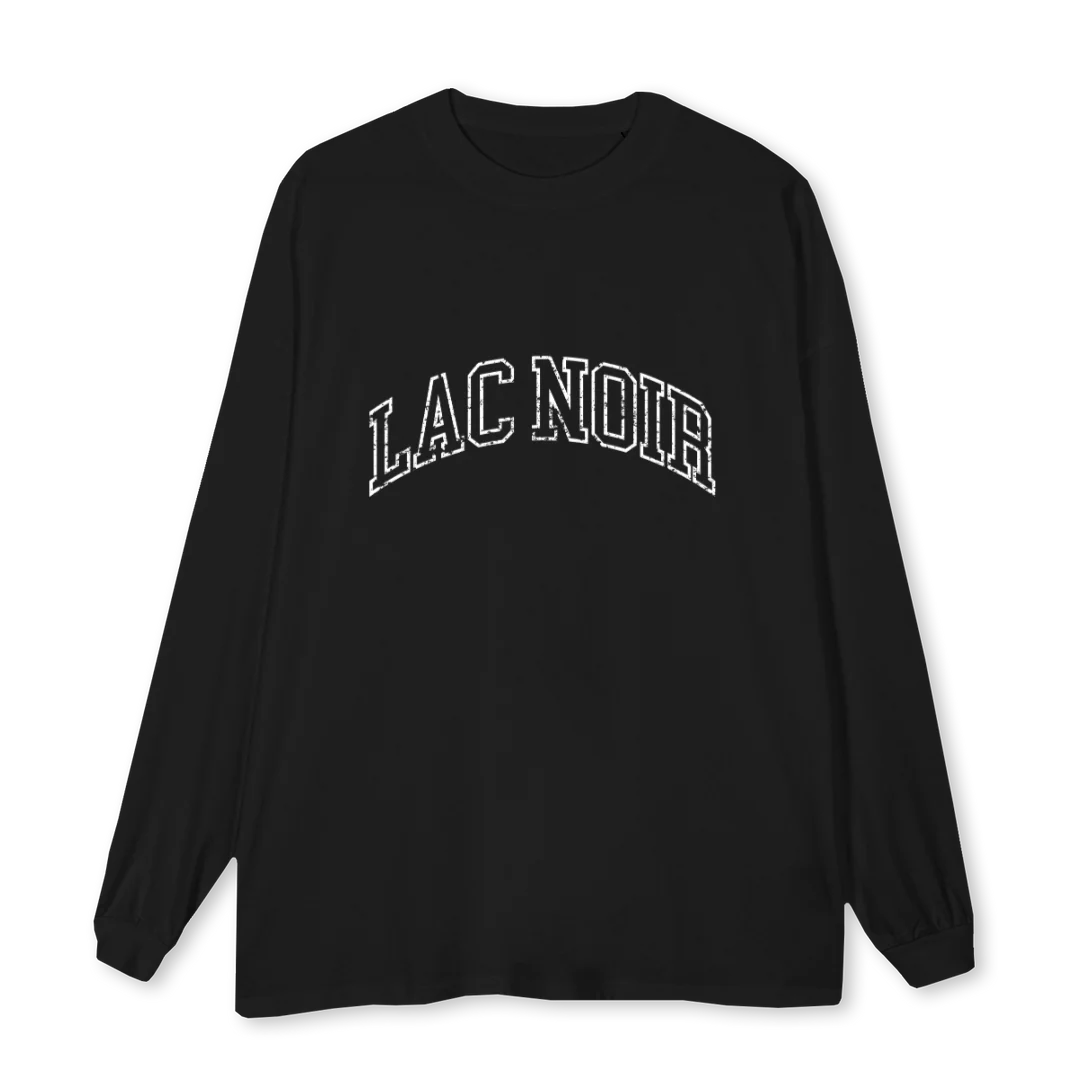 WHITEGOLDTEE Black Oversized LS Tee.