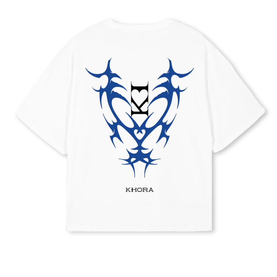 WHITEKHORAHEART White Oversized Boxy Tee. - Image 2