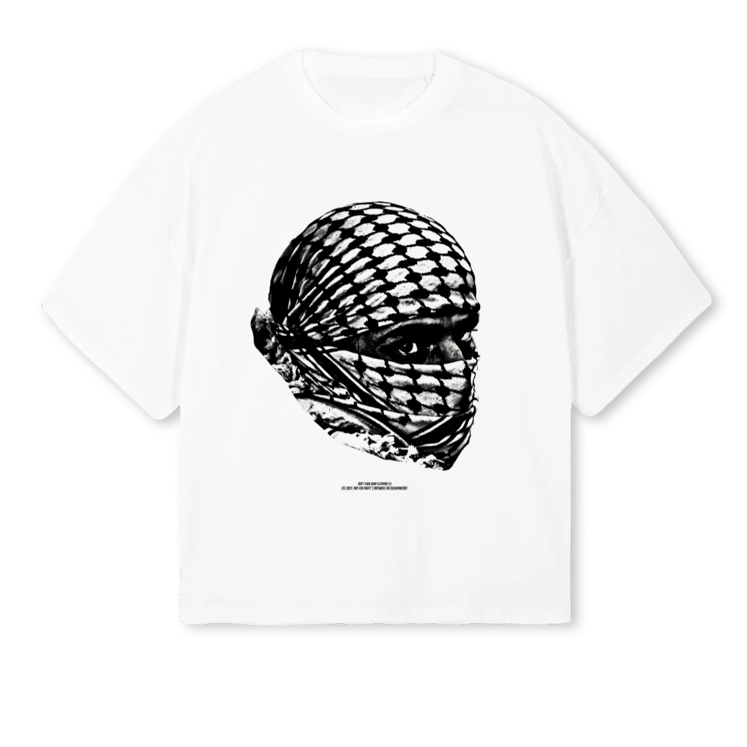WHITEKUFIYEH White Oversized Boxy Tee.
