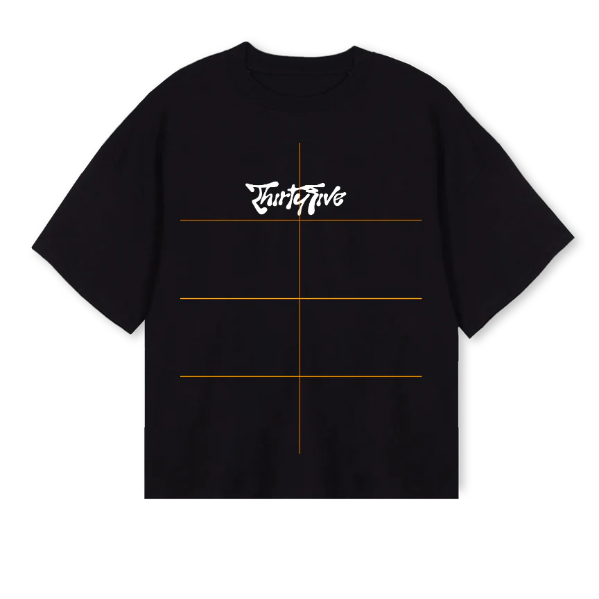 WHITELOGO Black Oversized Boxy Tee.