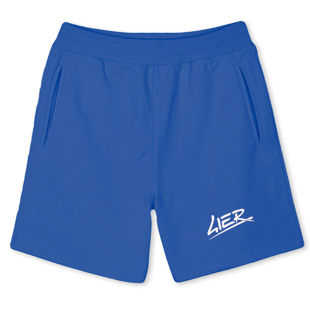 WHITELOGOBLUESHORT Cobalt Blue Sweatshorts.