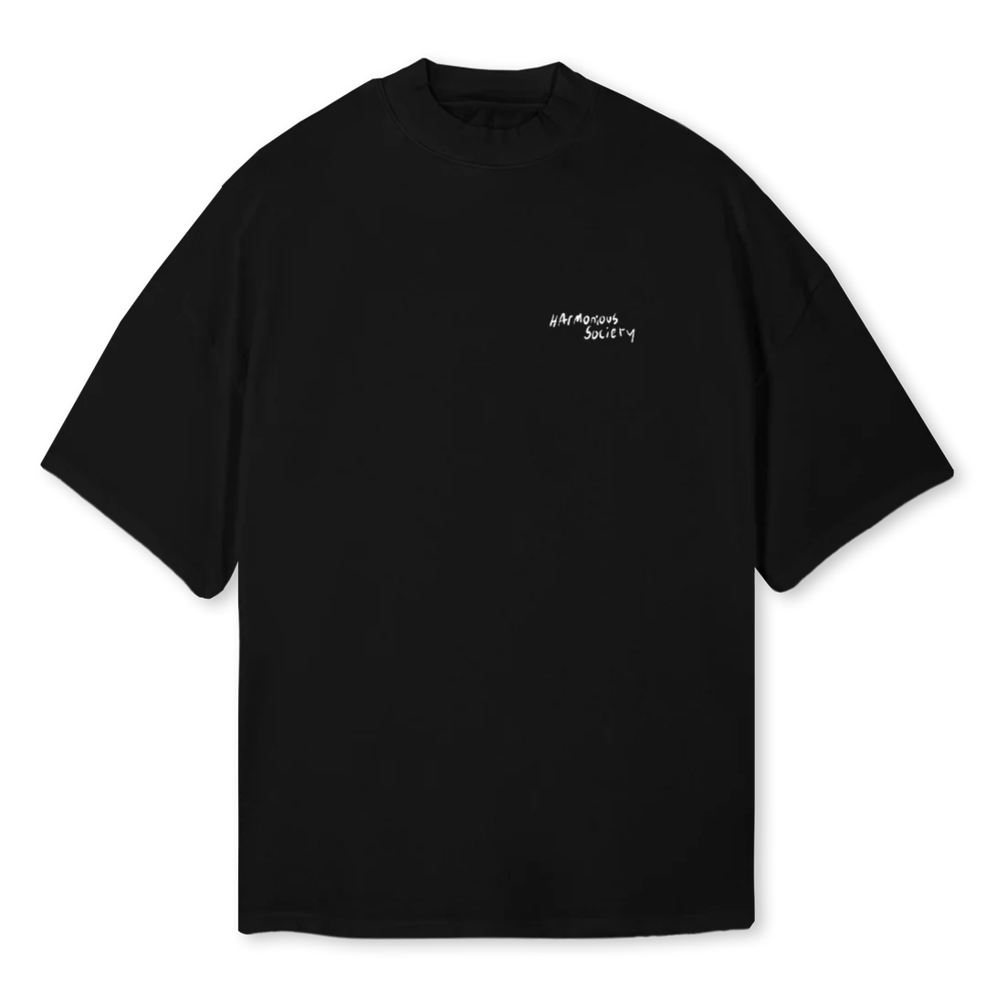 WHITEMOCKCACTUSFRONT Black Oversized Mock Neck Tee.