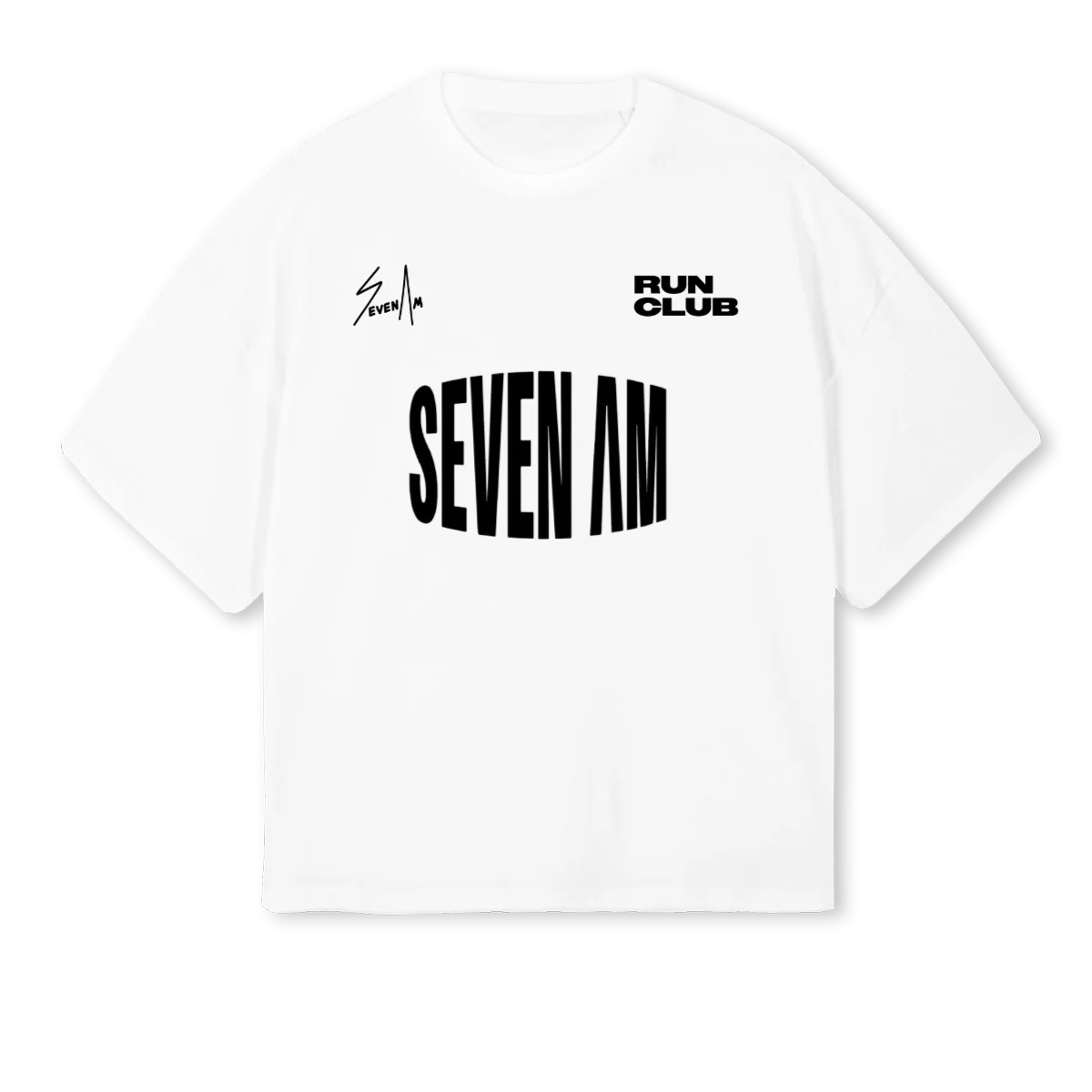 WHITERUNCLUBCROPPED White Oversized Boxy Tee.
