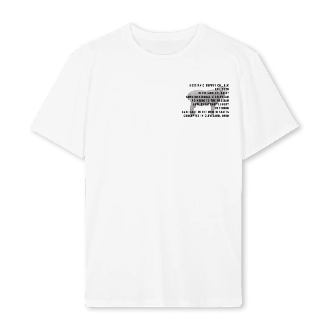 WHT LOGO TEXT RIGHT White Regular Tee.